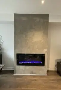 Faux Concrete Fireplace Finish in Oakville — faux concrete finish