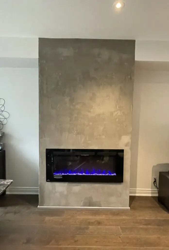 Faux Concrete Fireplace Finish in Oakville — faux concrete finish