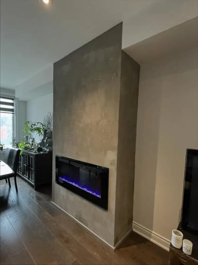 Faux Concrete Fireplace Finish in Oakville — faux concrete fireplace finish