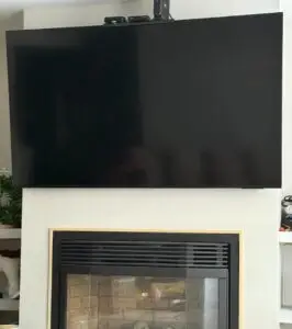 TV Mounting Above Fireplace in Georgetown — big screen TV setup